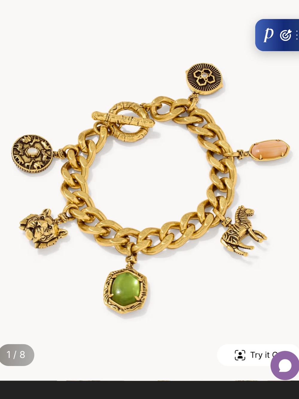 Kendra Scott Raina Vintage Gold Charm Bracelet